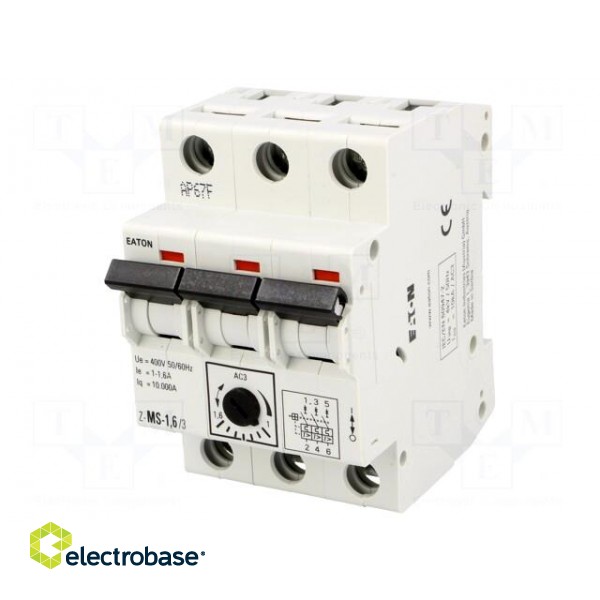 Motor breaker | 0.55kW | 220÷440VAC | for DIN rail mounting | 1÷1.6A image 1