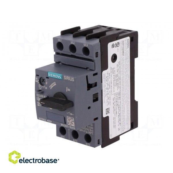 Motor breaker | 1.5kW | 220÷690VAC | for DIN rail mounting | Size: S0 image 1