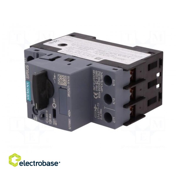 Motor breaker | 1.5kW | 220÷690VAC | for DIN rail mounting | Size: S0 image 2