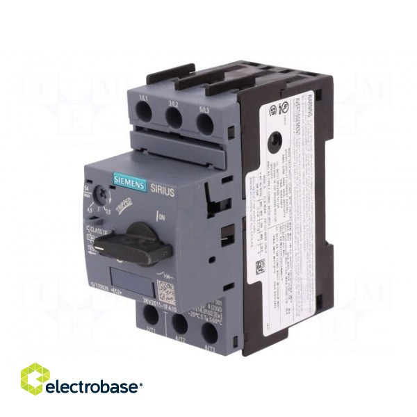 Motor breaker | 1.5kW | 220÷690VAC | for DIN rail mounting | 3RV2 image 1