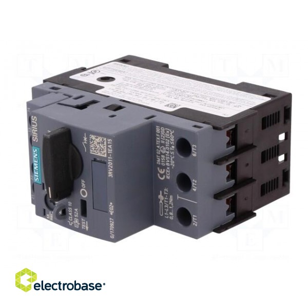 Motor breaker | 1.5kW | NO + NC | 220÷690VAC | for DIN rail mounting image 2