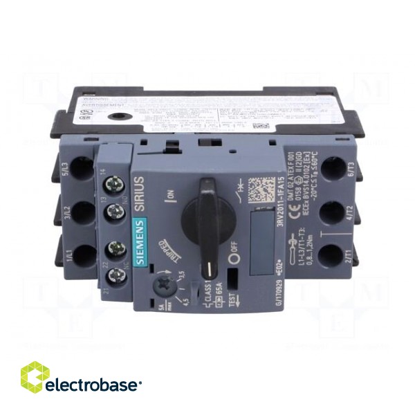 Motor breaker | 1.5kW | NO + NC | 220÷690VAC | for DIN rail mounting image 9