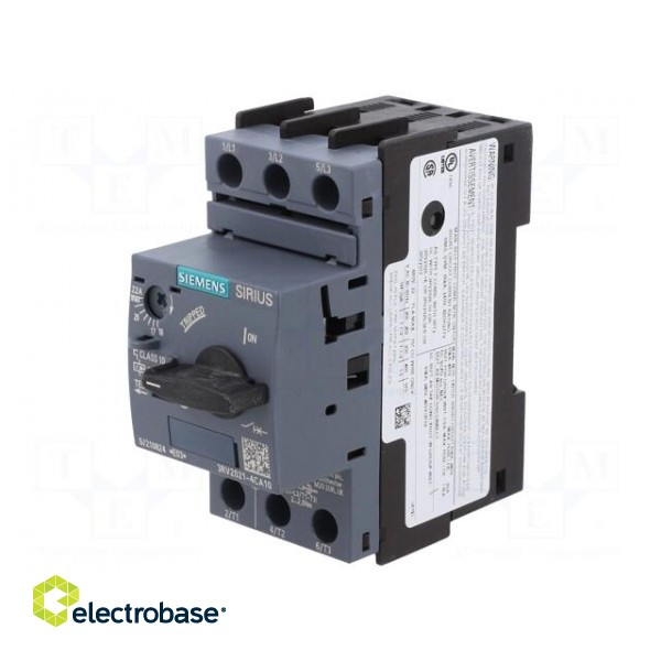 Motor breaker | 11kW | 220÷690VAC | for DIN rail mounting | Size: S0 image 1