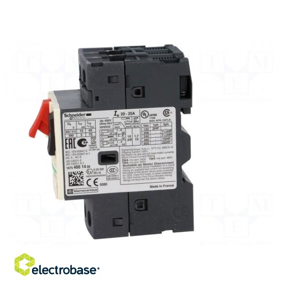 Motor breaker | 11kW | 230÷690VAC | DIN | Overcurrent release: 20÷25A image 3