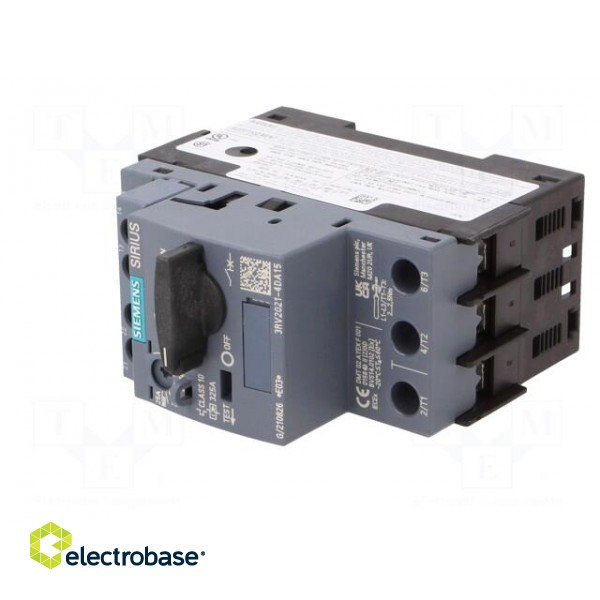 Motor breaker | 11kW | NO + NC | 220÷690VAC | for DIN rail mounting image 2