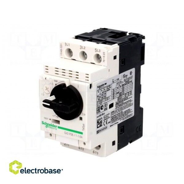 Motor breaker | 2.2kW | 230÷690VAC | DIN | Short circ.release: 78A image 1