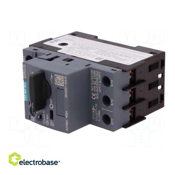 Motor breaker | 2.2kW | 220÷690VAC | for DIN rail mounting | Size: S0 image 2