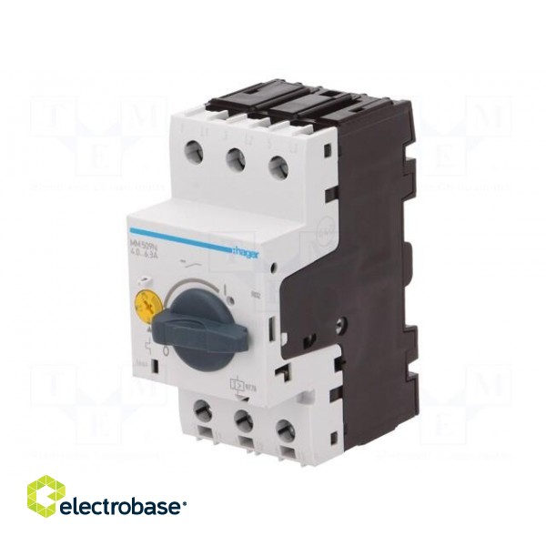 Motor breaker | 2.2kW | 230VAC | for DIN rail mounting | 4÷6.3A | IP20 image 1