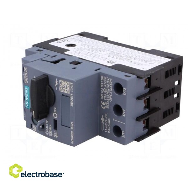 Motor breaker | 2.2kW | NO + NC | 220÷690VAC | for DIN rail mounting image 2