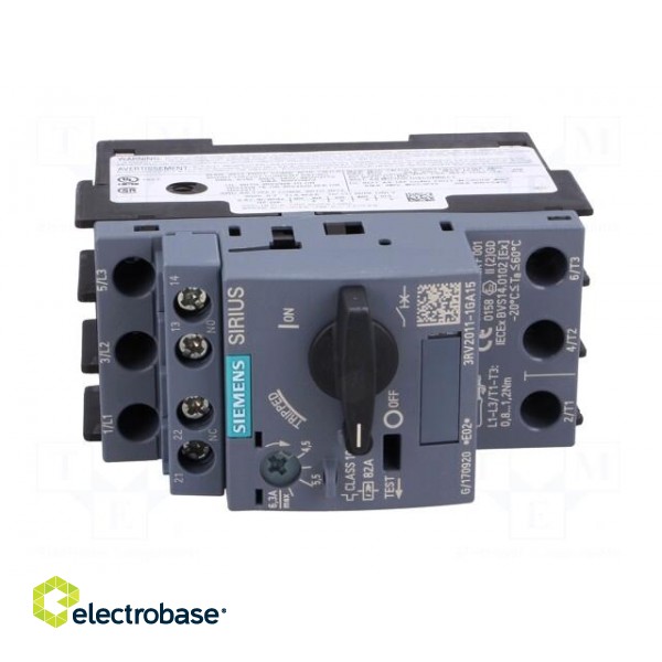Motor breaker | 2.2kW | NO + NC | 220÷690VAC | for DIN rail mounting image 9