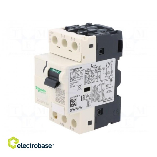 Motor breaker | 3/4kW | 230÷690VAC | for DIN rail mounting | IP20 paveikslėlis 1