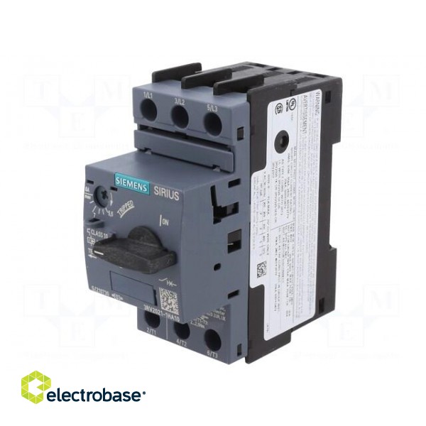 Motor breaker | 3kW | 220÷690VAC | for DIN rail mounting | Size: S0 image 1