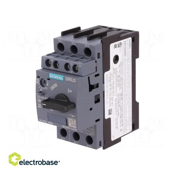 Motor breaker | 4kW | NO + NC | 220÷690VAC | for DIN rail mounting image 1