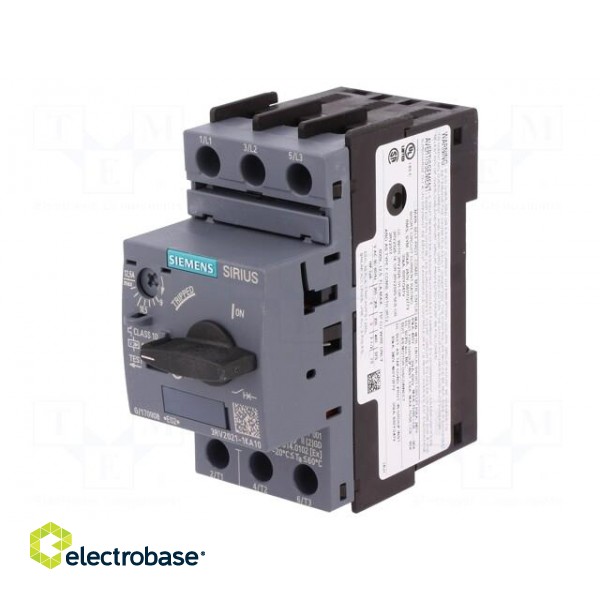 Motor breaker | 5.5kW | 220÷690VAC | for DIN rail mounting | Size: S0 image 1