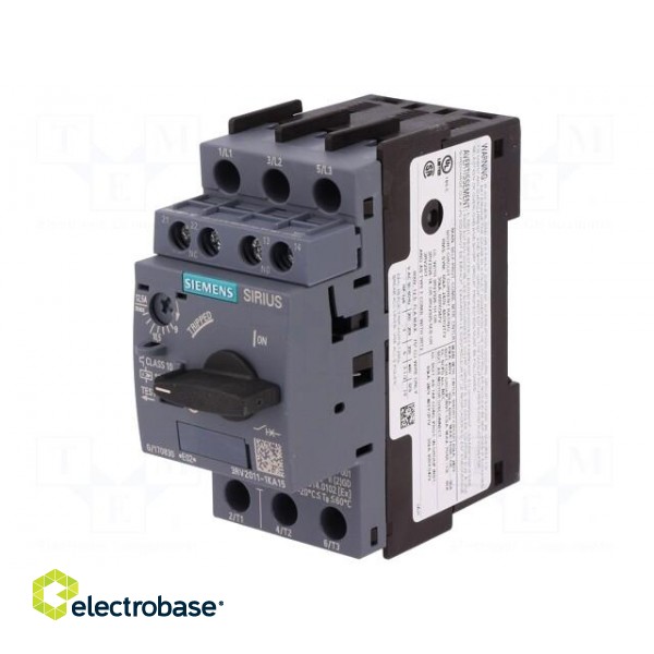 Motor breaker | 5.5kW | Auxiliary contacts: NO + NC | 220÷690VAC image 1