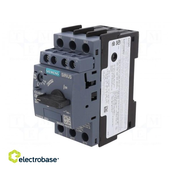 Motor breaker | 7.5kW | NO + NC | 220÷690VAC | for DIN rail mounting image 1