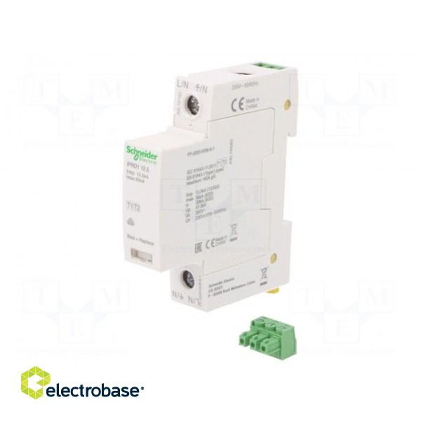 Surge arrestor | Type 1+2 | Poles: 1 | for DIN rail mounting | IP20 фото 1