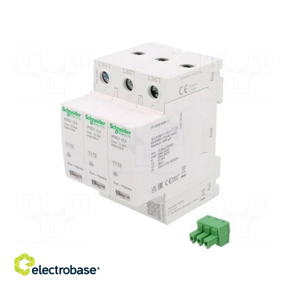 Surge arrestor | Type 1+2 | Poles: 3 | for DIN rail mounting | IP20 фото 1