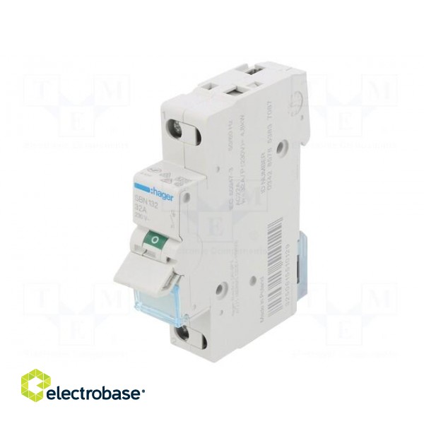 Switch-disconnector | Poles: 1 | for DIN rail mounting | 32A | 230VAC paveikslėlis 1