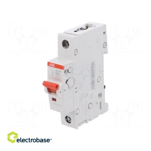 Switch-disconnector | Poles: 1 | for DIN rail mounting | 50A | 253VAC paveikslėlis 1