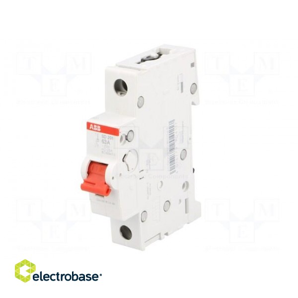 Switch-disconnector | Poles: 1 | for DIN rail mounting | 63A | 253VAC фото 2