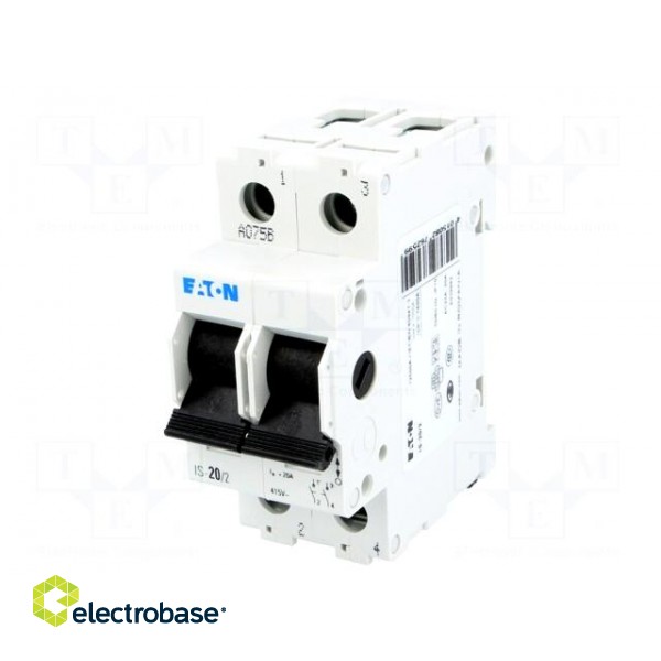 Switch-disconnector | Poles: 2 | DIN | 20A | 240VAC | IS | IP40 | 2.5÷50mm2 image 1