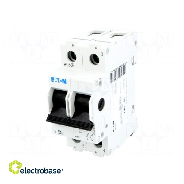 Switch-disconnector | Poles: 2 | DIN | 32A | 240VAC | IS | IP40 | 2.5÷50mm2 image 1