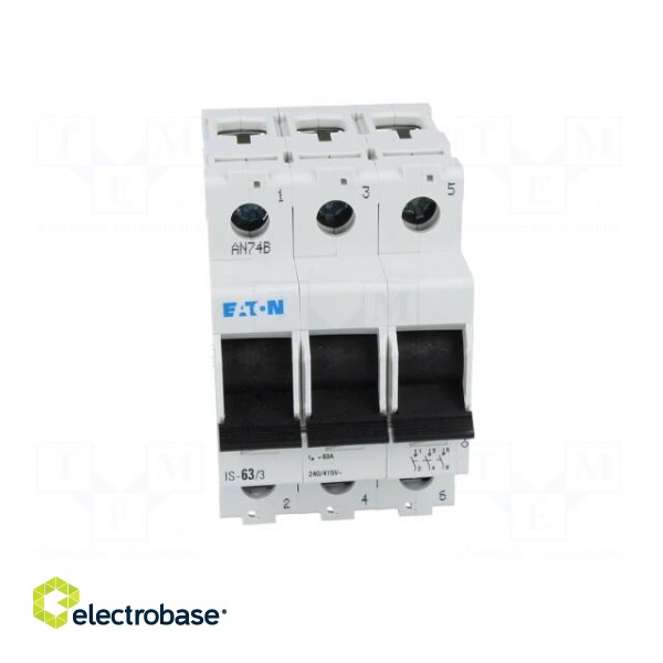 Switch-disconnector | Poles: 3 | for DIN rail mounting | 63A | 240VAC фото 9