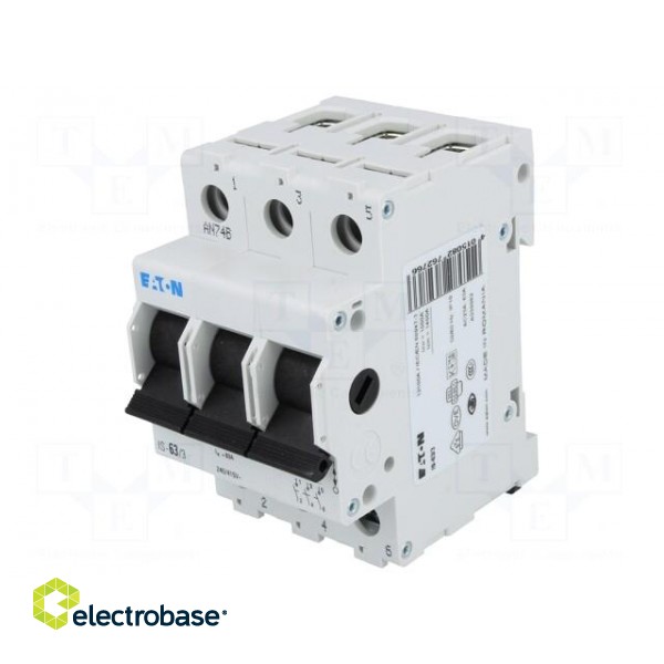 Switch-disconnector | Poles: 3 | for DIN rail mounting | 63A | 240VAC image 1