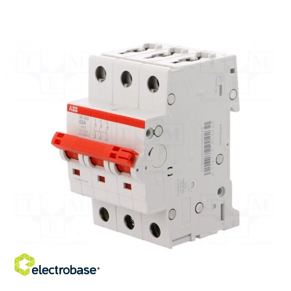 Switch-disconnector | Poles: 3 | DIN | 63A | 400VAC | SD200 | IP20 image 1