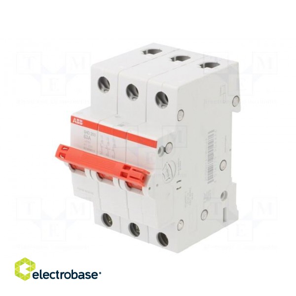 Switch-disconnector | Poles: 3 | for DIN rail mounting | 63A | 415VAC фото 1