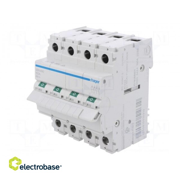 Switch-disconnector | Poles: 4 | for DIN rail mounting | 100A | SBN image 1