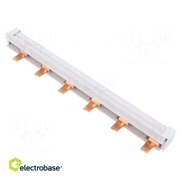 Busbar | 10mm2 | Poles: 2 | 690VAC | 690VDC | Inom: 63A | No.of mod: 12