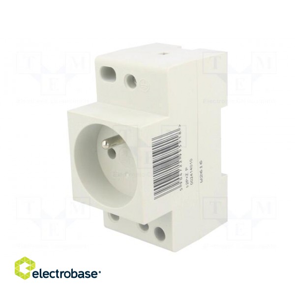 E-type socket | 230VAC | 10A | for DIN rail mounting image 1