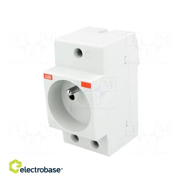 E-type socket | 250VAC | 16A | DIN image 1