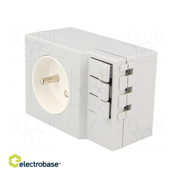 E-type socket | 250VAC | 16A | IP20 | DIN | 92x62x48mm image 2