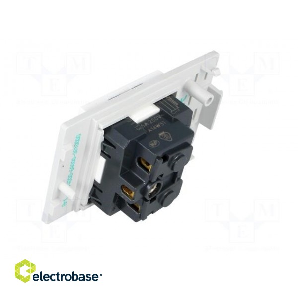E-type socket | 250VAC | 16A | IP20 | on panel | Input: 4mm fork | 62mm paveikslėlis 6