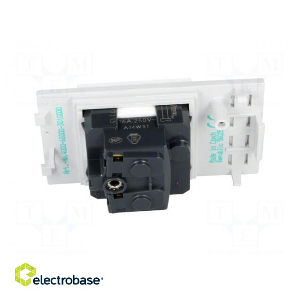 E-type socket | 250VAC | 16A | IP20 | on panel | Input: 4mm fork | 62mm paveikslėlis 7