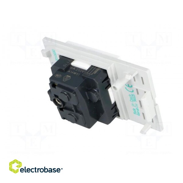E-type socket | 250VAC | 16A | IP20 | on panel | Input: 4mm fork | 62mm paveikslėlis 8