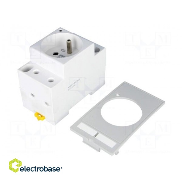 E-type socket | 250VAC | 16A | IP20 | on panel | Input: 6mm fork | 62mm image 1