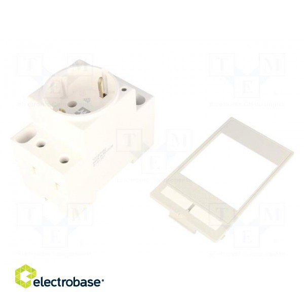 E-type socket | 250VAC | 16A | IP20 | on panel | Input: 6mm fork | 62mm image 1