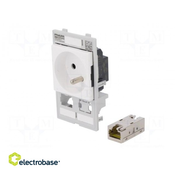 E-type socket | 250VAC | 16A | IP20 | on panel | Input: RJ45,4mm fork image 2