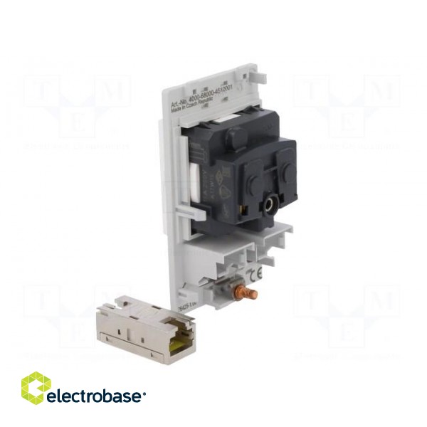 E-type socket | 250VAC | 16A | IP20 | on panel | Input: RJ45,4mm fork image 4