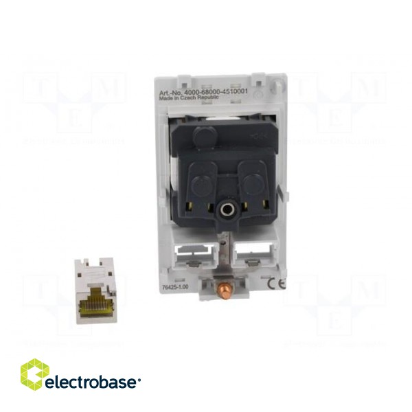 E-type socket | 250VAC | 16A | IP20 | on panel | Input: RJ45,4mm fork image 5