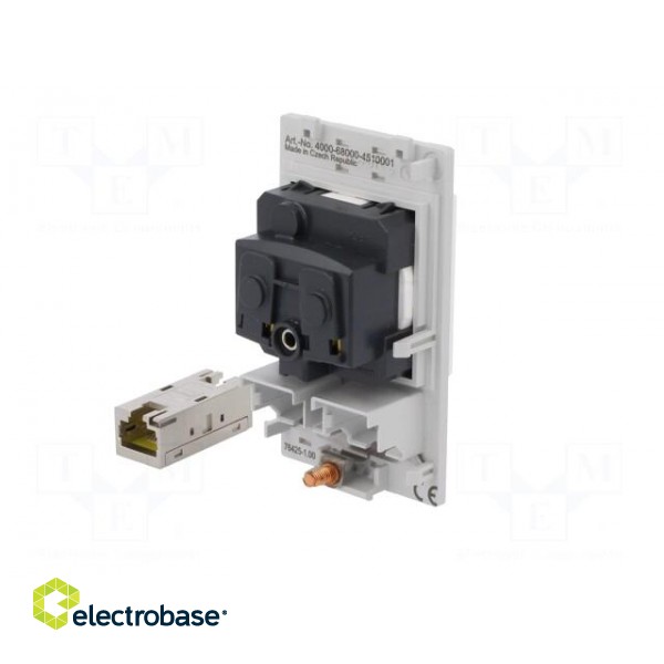 E-type socket | 250VAC | 16A | IP20 | on panel | Input: RJ45,4mm fork image 6