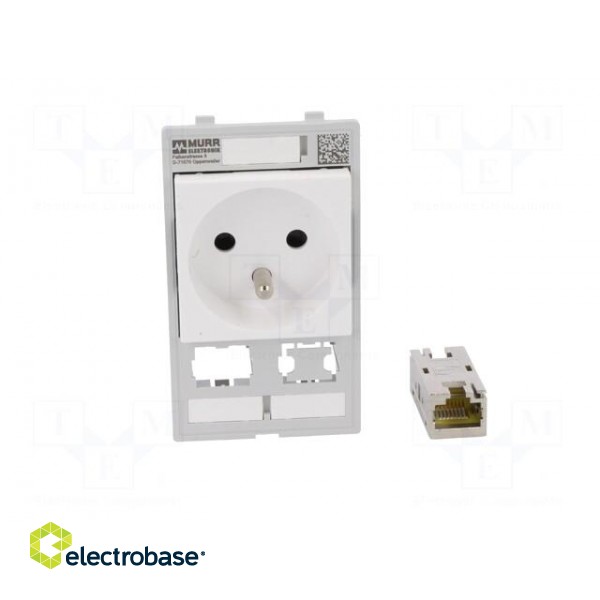 E-type socket | 250VAC | 16A | IP20 | on panel | Input: RJ45,4mm fork image 9