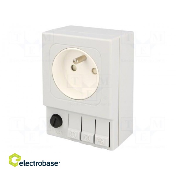 E-type socket | 250VAC | 6.3A | IP20 | DIN | 92x62x48mm фото 1