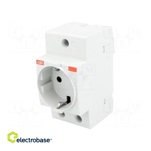F-type socket | 250VAC | 16A | for DIN rail mounting фото 1