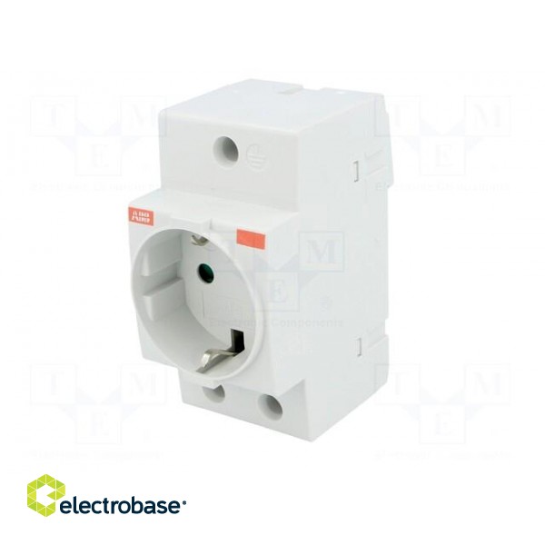 F-type socket | 250VAC | 16A | for DIN rail mounting фото 2