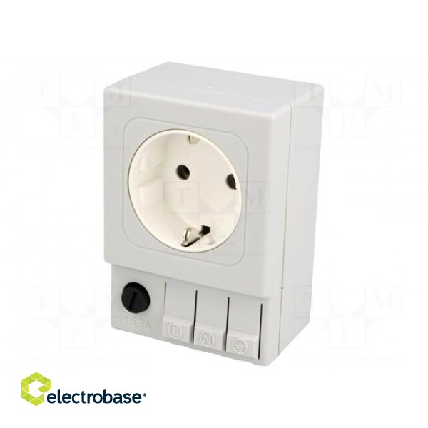 F-type socket | 250VAC | 6.3A | IP20 | for DIN rail mounting image 1